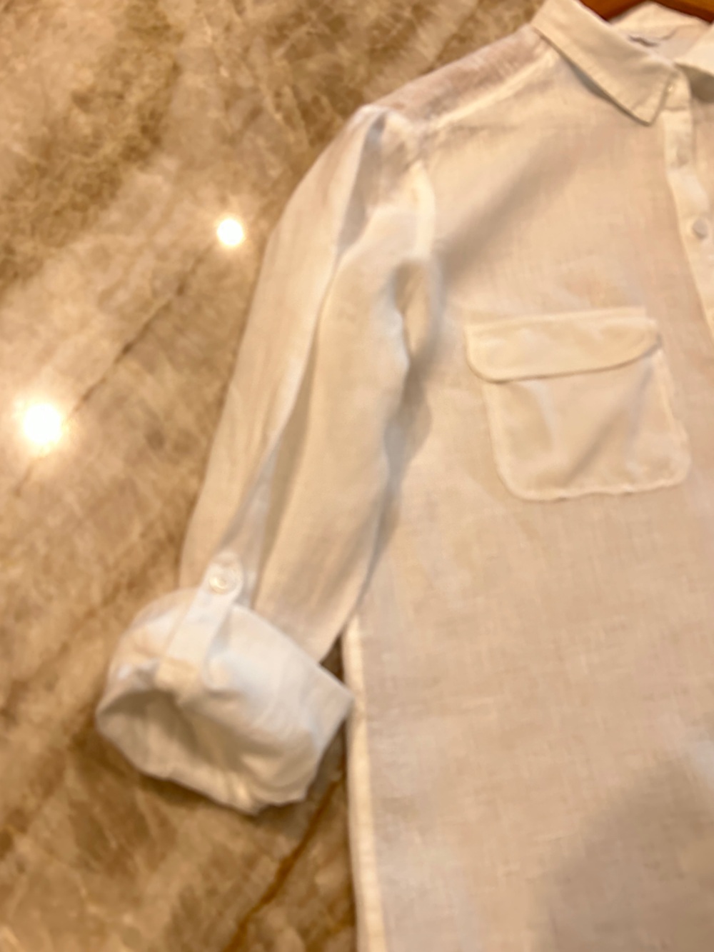 RW&CO 100% Linen Long Sleeve Button Down Blouse Women's M EUC - Picture 6 of 7